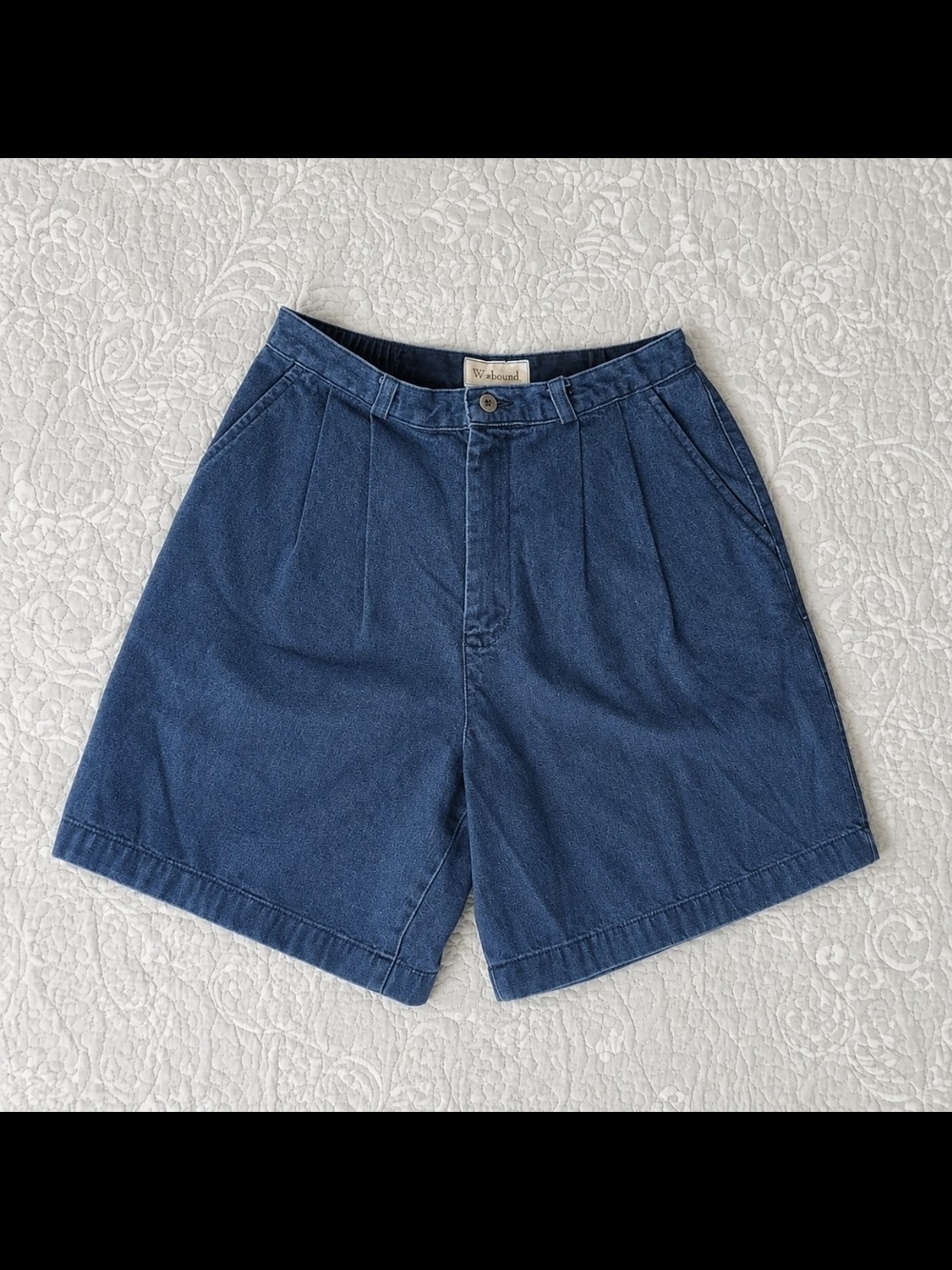 VTG Westbound High Waisted Pleated Jean Shorts Jorts Size M
